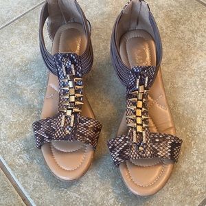 Italian snakeskin sandals size 8.5